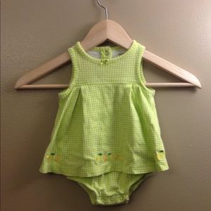 3t Carter's Girls Checked lemon-lime one piece